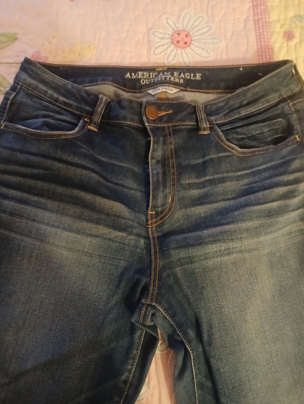 American Eagle Outfitters Women's Dark Blue Skinny Jeans